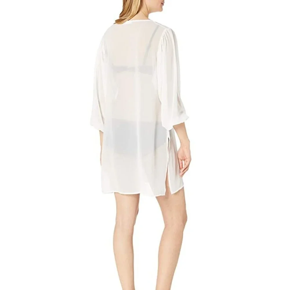 🌴HOST PUC🌴Michael Kors Solid Logo Chain Button Front Cover-Up Top XS/S✨